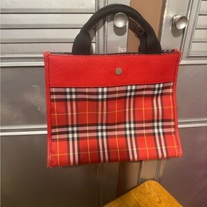 Burberry Red Plaid Women's Tote Bag